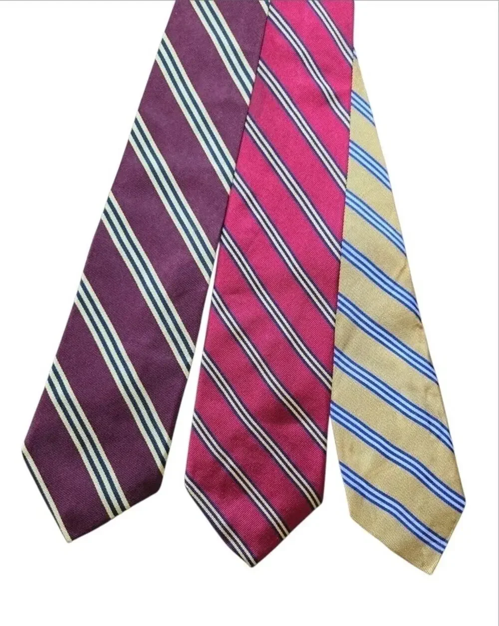 Lot 3 Brooks Brothers Makers 100% Silk Regimental Stripe Repp Neckties Preppy